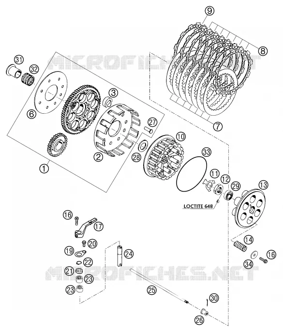 EMBRAYAGE KTM MOTO 640 2002 DUKE  640 DUKE II WEISS