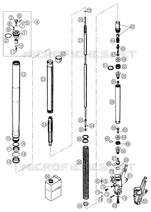 FOURCHE (PIECES) KTM MOTO 640 2002 DUKE  640 DUKE II WEISS