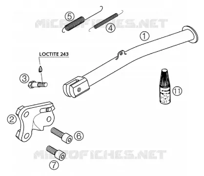 BEQUILLE LATERALE / CENTRALE KTM MOTO 640 2002 DUKE  640 DUKE II ORANGE