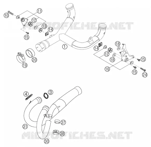 ECHAPPEMENT KTM MOTO 640 2002 DUKE  640 DUKE II ORANGE
