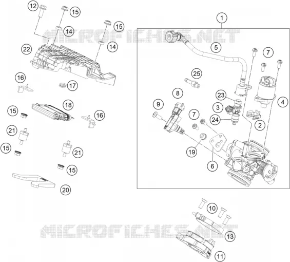 BOITIER PAPILLON INJECTION KTM MOTO 125 2022 DUKE  125 DUKE silver