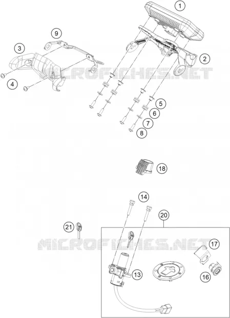 CONTACTEUR A CLE KTM MOTO 125 2022 DUKE  125 DUKE silver