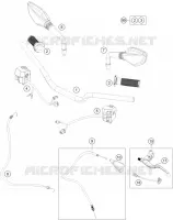 GUIDON / COMMANDES pour KTM 200 DUKE black no ABS de 2022