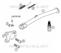 BEQUILLE LATERALE / CENTRALE pour KTM 640 DUKE II LIME de 2001