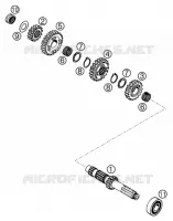 BOITE DE VITESSES   ARBRE PRIMAIRE pour KTM 640 DUKE II LIME de 2001