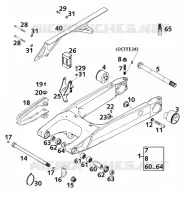 BRAS OSCILLANT  pour KTM 640 DUKE II LIME de 2001