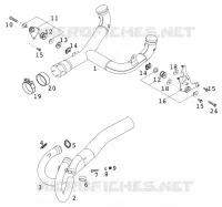 ECHAPPEMENT pour KTM 640 DUKE II LIME de 2001