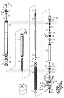 FOURCHE (PIECES) pour KTM 640 DUKE II LIME de 2001