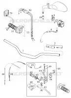 GUIDON / COMMANDES pour KTM 640 DUKE II LIME de 2001