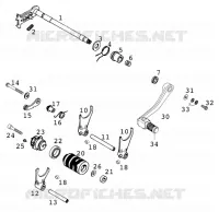 MECANISME DE SELECTION DE VITESSES pour KTM 640 DUKE II LIME de 2001