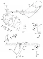 RESERVOIR / SELLE pour KTM 640 DUKE II LIME de 2001