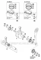VILEBREQUIN / PISTON pour KTM 640 DUKE II LIME de 2001