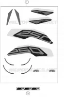 AUTOCOLLANTS pour KTM 250 DUKE silver no ABS de 2022