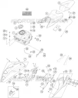 RESERVOIR / SELLE pour KTM 250 DUKE silver no ABS de 2022