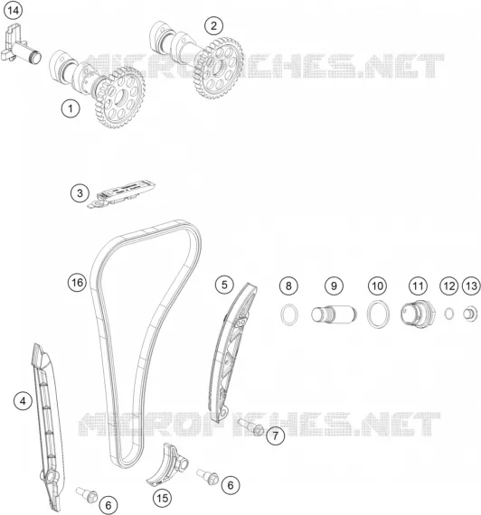 DISTRIBUTION KTM MOTO 250 2022 RC 4 R  RC4 R