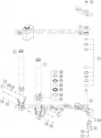 FOURCHE / T DE FOURCHE pour KTM RC 125 white de 2022