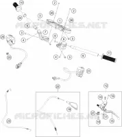 GUIDON / COMMANDES pour KTM RC 125 white de 2022