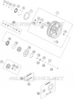ROUE ARRIERE pour KTM RC 125 white de 2022