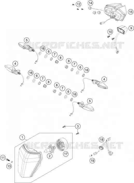 PHARE / FEU ARRIERE KTM MOTO 690 2022 SMC  690 SMC R