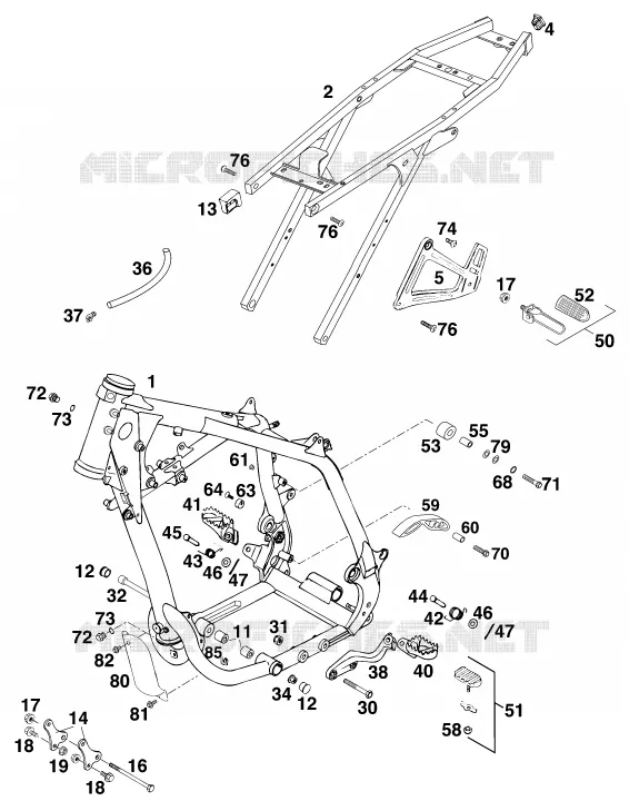 CADRE KTM MOTO 640 1999 DUKE  640 DUKE II TITAN