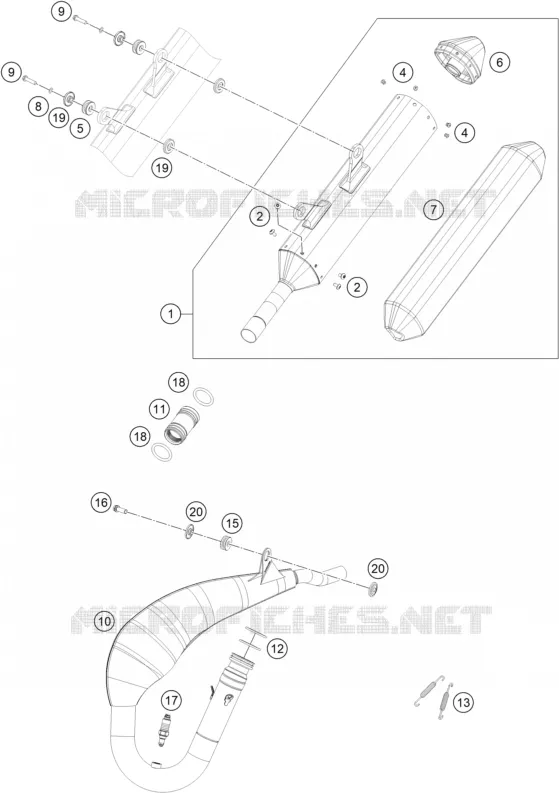 ECHAPPEMENT KTM Moto 250 2024 EXC  250 EXC SIX DAYS
