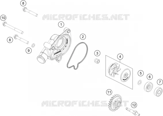 POMPE A EAU KTM Moto 300 2024 EXC  300 EXC