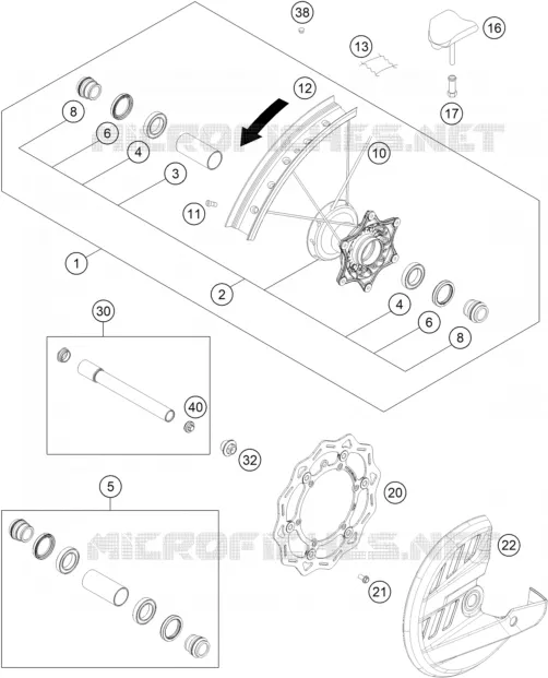 ROUE AVANT KTM Moto 125 2024 SX  125 SX