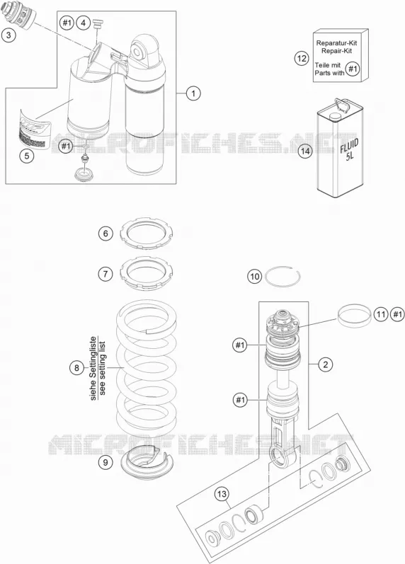 AMORTISSEUR (PIECES) KTM MOTO 690 2013 DUKE  690 DUKE R ABS