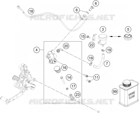 MAITRE CYLINDRE DE FREIN ARRIERE KTM Moto 1300 2023 Brabus  BRABUS 1300 R grey