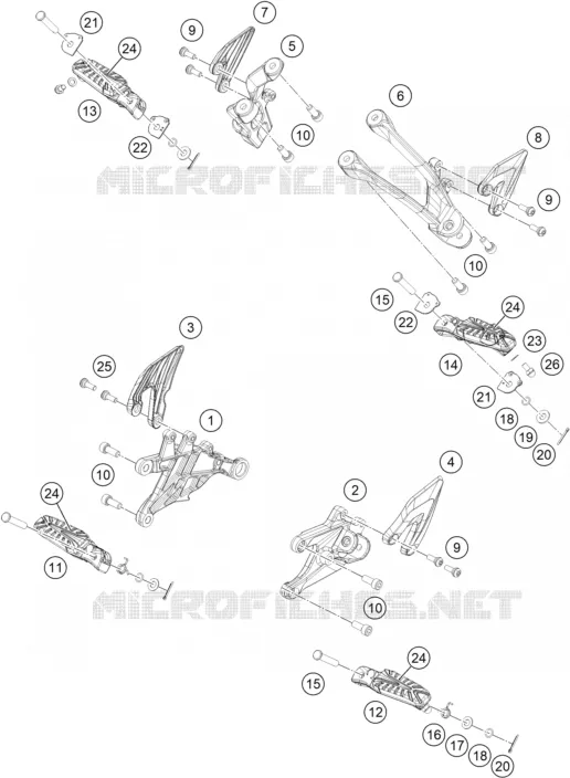 REPOSES PIEDS KTM Moto 125 2024 Duke  125 DUKE blue