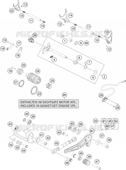 MECANISME DE SELECTION DE VITESSES KTM MOTO 1290 2016 SUPERDUKE  1290 SUPER DUKE GT ORANGE ABS