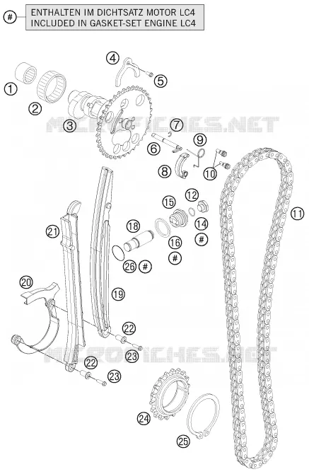 DISTRIBUTION KTM MOTO 690 2010 DUKE  690 DUKE R