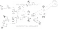 BEQUILLE LATERALE / CENTRALE pour KTM 390 DUKE black de 2023