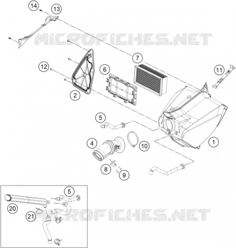 FILTRE A AIR KTM MOTO 690 2018 DUKE  690 DUKE ORANGE