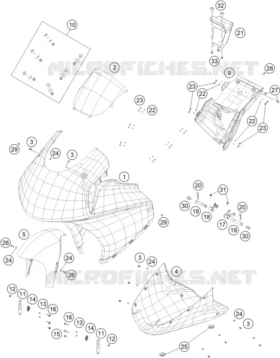 PLASTIQUES KTM Moto 250 2023 RC4  RC4 R