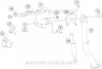 BEQUILLE LATERALE / CENTRALE pour KTM RC 125 GP orange de 2023