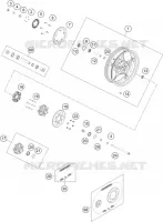 ROUE ARRIERE pour KTM RC 125 GP orange de 2023