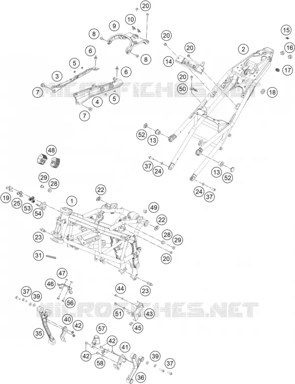 CADRE KTM Moto 390 2023 RC  RC 390 blue