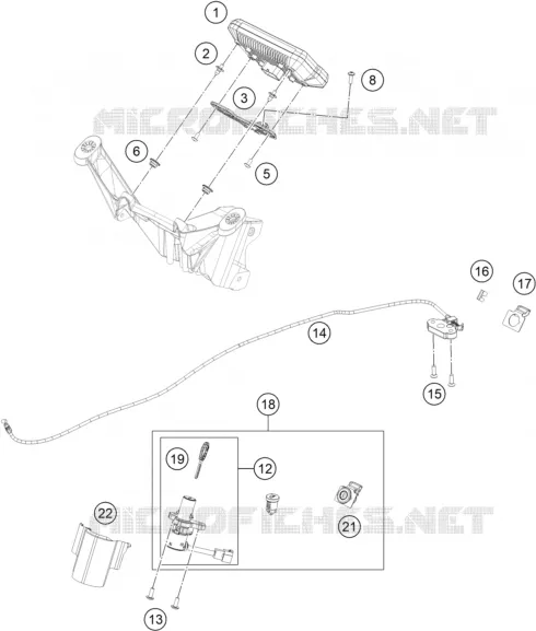 CONTACTEUR A CLE KTM Moto 390 2023 RC  RC 390 blue