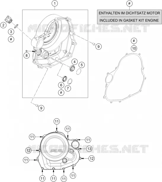 CARTER EMBRAYAGE KTM MOTO 690 2016 DUKE  690 DUKE WHITE ABS