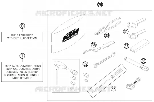 TROUSSE A OUTILS / MANUELS / OPTIONS KTM MOTO 690 2016 DUKE  690 DUKE WHITE ABS