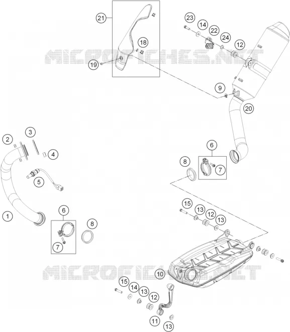 ECHAPPEMENT KTM MOTO 690 2015 DUKE  690 DUKE WHITE ABS