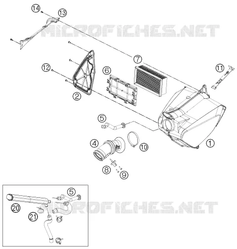 FILTRE A AIR KTM MOTO 690 2014 DUKE  690 DUKE WHITE ABS