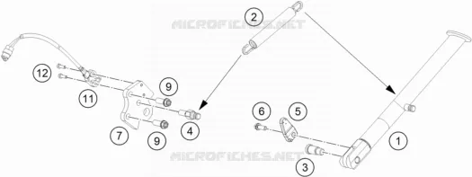 BEQUILLE LATERALE / CENTRALE KTM MOTO 690 2014 DUKE  690 DUKE BLACK ABS