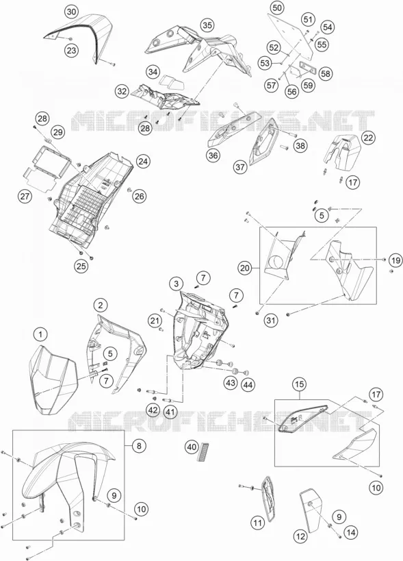PLASTIQUES KTM MOTO 690 2012 DUKE  690 DUKE WHITE