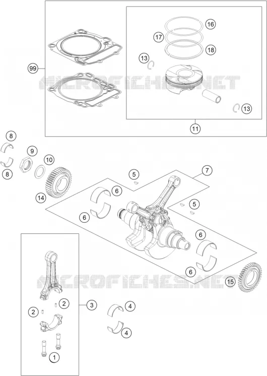 VILEBREQUIN / PISTON KTM MOTO 1290 2016 SUPERDUKE  1290 SUPER DUKE GT ORANGE ABS