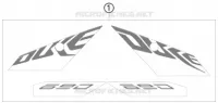 AUTOCOLLANTS pour KTM 690 DUKE BLACK de 2010