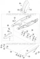 BRAS OSCILLANT  pour KTM 690 DUKE BLACK de 2010