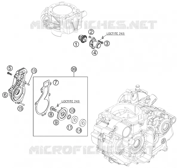POMPE A EAU KTM MOTO 690 2009 DUKE  690 DUKE ORANGE
