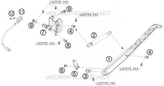 BEQUILLE LATERALE / CENTRALE KTM MOTO 690 2009 DUKE  690 DUKE WHITE